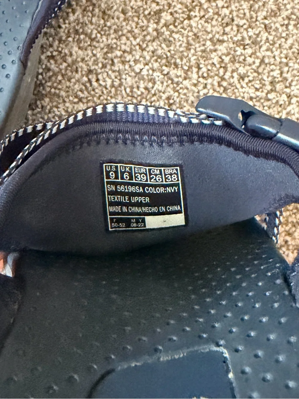 Skechers Navy and White Cross-Strap Slide Sandals